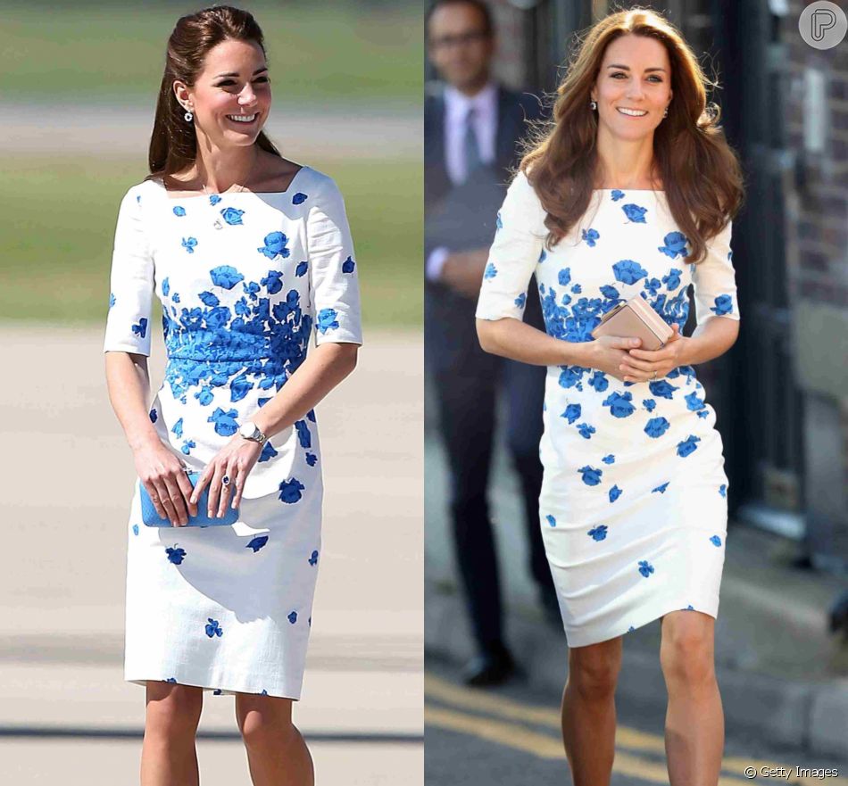 vestido branco com flores azuis