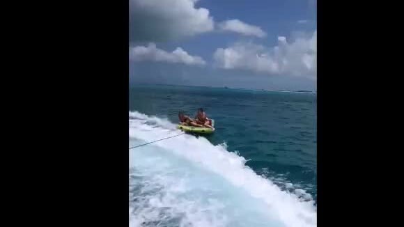 Whindersson Nunes filma queda de Luísa Sonza em jet-boia em mar do Caribe
