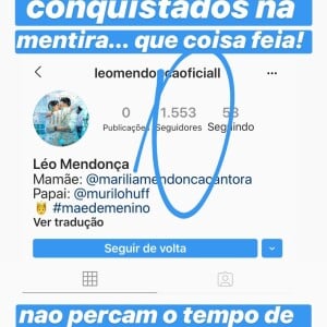 Marília Mendonça divulga perfil fake criado para o filho, Léo