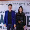 Vera Viel e Rodrigo Faro posam de mãos dadas em pré-estreia do filme 'Nada a Perder 2', de Edir Macedo, no teatro Bradesco, em São Paulo, na noite desta terça-feira, 13 de agosto de 2019