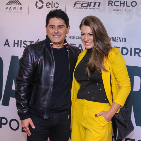 Elaine Mickely e César Filho prestigiam pré-estreia do filme 'Nada a Perder 2', de Edir Macedo, no teatro Bradesco, em São Paulo, na noite desta terça-feira, 13 de agosto de 2019