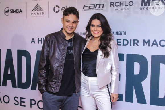 Nathalia Guimarães e o marido, Leandro, prestigiam pré-estreia do filme 'Nada a Perder 2', de Edir Macedo, no teatro Bradesco, em São Paulo, na noite desta terça-feira, 13 de agosto de 2019