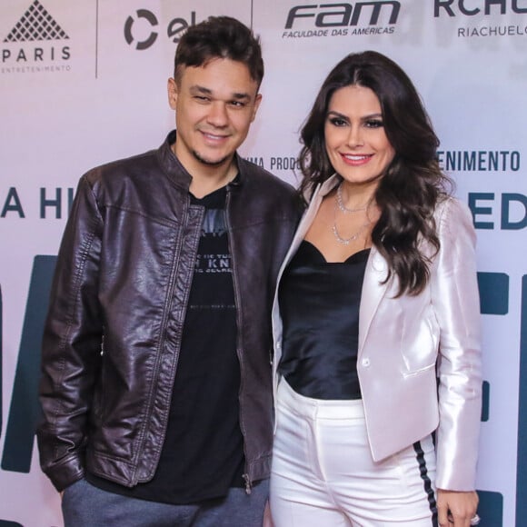 Nathalia Guimarães e o marido, Leandro, prestigiam pré-estreia do filme 'Nada a Perder 2', de Edir Macedo, no teatro Bradesco, em São Paulo, na noite desta terça-feira, 13 de agosto de 2019