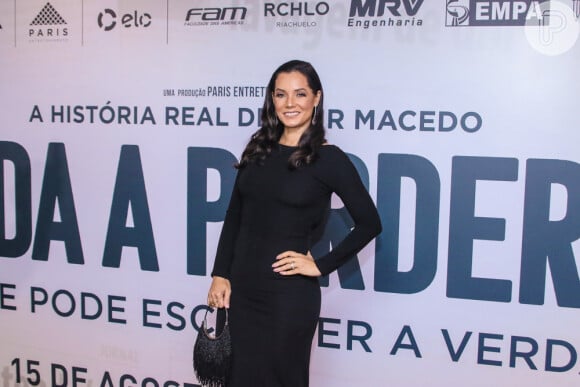 A atriz Monica Carvalho e mais famosos prestigiam pré-estreia do filme 'Nada a Perder 2', de Edir Macedo, no teatro Bradesco, em São Paulo, na noite desta terça-feira, 13 de agosto de 2019