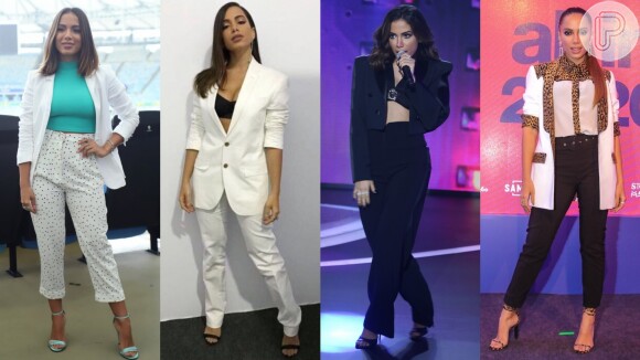 Moda de Anitta: cantora tem office looks com blazer, cores e muito estilo. Veja fotos em matéria publicada neste sábado, dia 31 de agosto de 2019