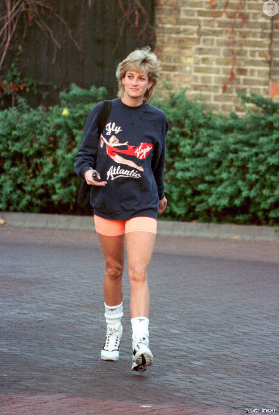 Moletom e biker shorts: a combinação era queridinha da Princesa Diana na hora de praticar exercícios físicos