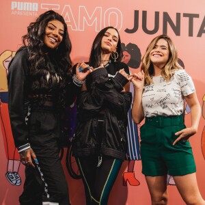 Bruna Marquezine participou de evento Puma com Ludmilla e Maisa Silva, também embaixadoras da marca no Brasil