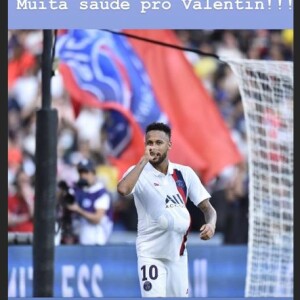 Neymar parabenizou Carol Dantas pelo nascimento de Valentin