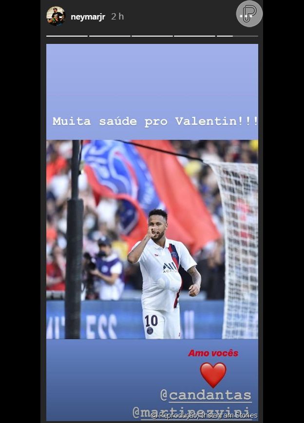 Neymar parabenizou Carol Dantas pelo nascimento de Valentin