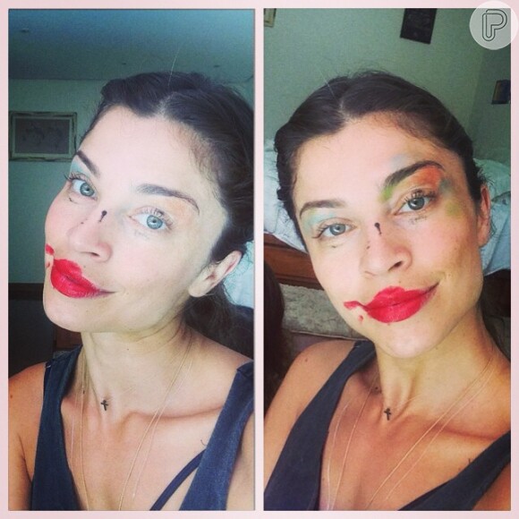 Grazi Massafera mostra resultado de maquiagem feita pela filha, Sofia
