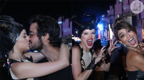 Agatha Moreira, fantasiada de Malévola, trocou beijo com Rodrigo Simas e deu 'susto' em Juliana Paes durante o Rock in Rio, na noite deste sábado, 5 de outubro de 2019