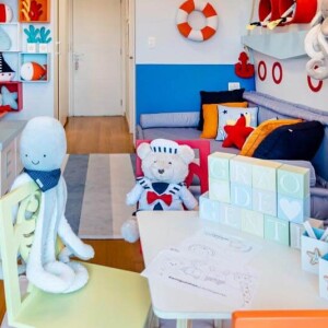 Karina Bacchi montou um quarto inspirado no fundo do mar para brincar