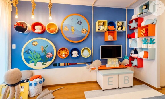 Karina Bacchi escolheu elementos personalizados para o quarto de brincar de Enrico Bacchi