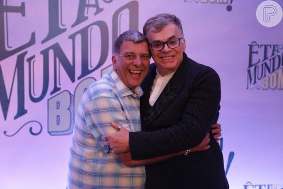 Jorge Fernando com o autor Walcyr Carrasco quando trabalharam juntos na novela 'Eta Mundo Bom'