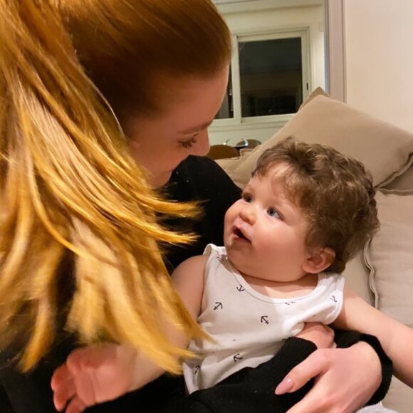 Marina Ruy Barbosa também mostrou fotos de seu encontro com o afilhado, Eduardo, filho de Luma Costa