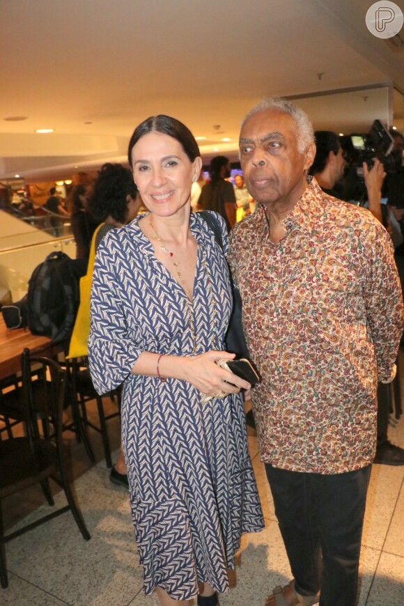Gilberto Gil e a mulher, Floral Gil, vão ao lançamento do filme 'O Juízo' no cinema Rio Sul, no Rio de Janeiro, na noite desta terça-feira, 03 de dezembro de 2019
