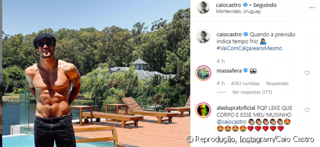Comentário de Grazi Massafera em foto de Caio Castro ganha milhares de likes
