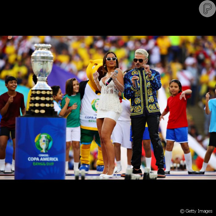Higgins snow White African Anitta se apresentou na cerimônia de encerramento da Copa America Brasil,  em julho de 2019 - Purepeople