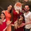 Luciano Camargo festejou Natal com a mulher, Flávia Fonseca, e as filhas gêmeas, Helena e Isabella, de 9 anos