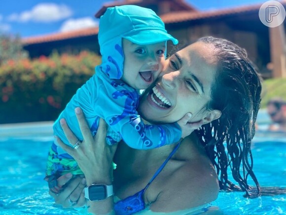 Camilla Camargo elogiou desenvolvimento do filho, Joaquim, de 6 meses