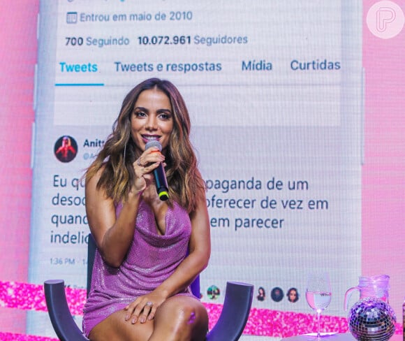 Anitta se reuniu com a imprensa na casa Fares, em São Paulo, onde realizou o lançamento da campanha da sua linha de desodorantes em parceria com a Rexona, nesta terça-feira, 18 de fevereiro de 2020