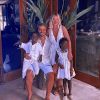 Giovanna Ewbank e os filhos, Títi e Bless, foram juntos para a cozinha