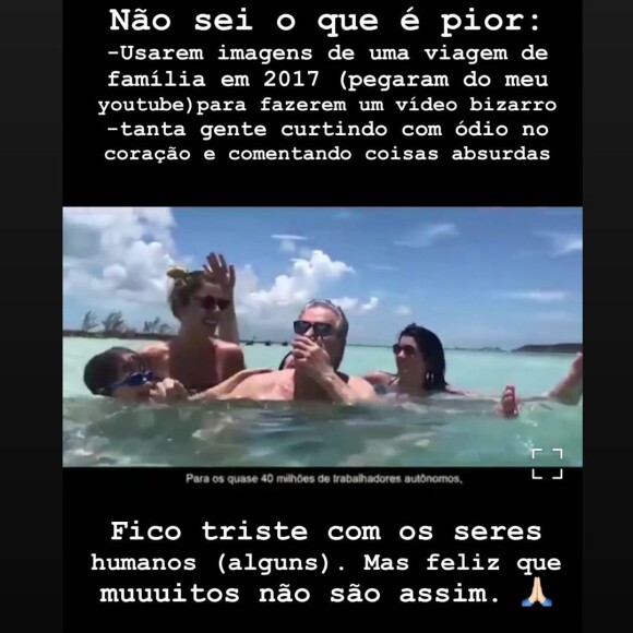 Filha de Roberto Justus defende o pai em polêmica com influenciadora na web