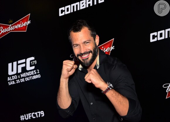 Malvino Salvador comparece ao UFC 179, no Maracanãzinho, no Rio de Janeiro, em 25 de outubro de 2014