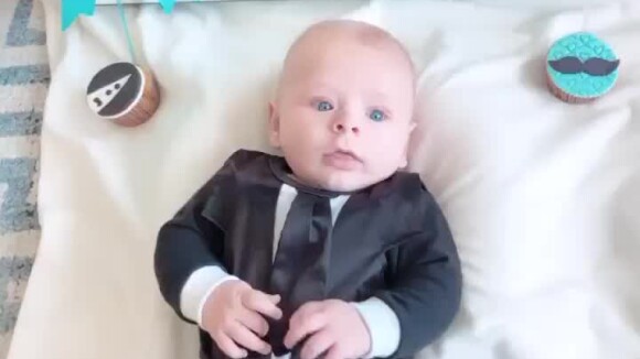 Filho de Thammy Miranda e Andressa Miranda esbanjou fofura em fsta de 4 meses vestido de 'Pequeno Chefinho'