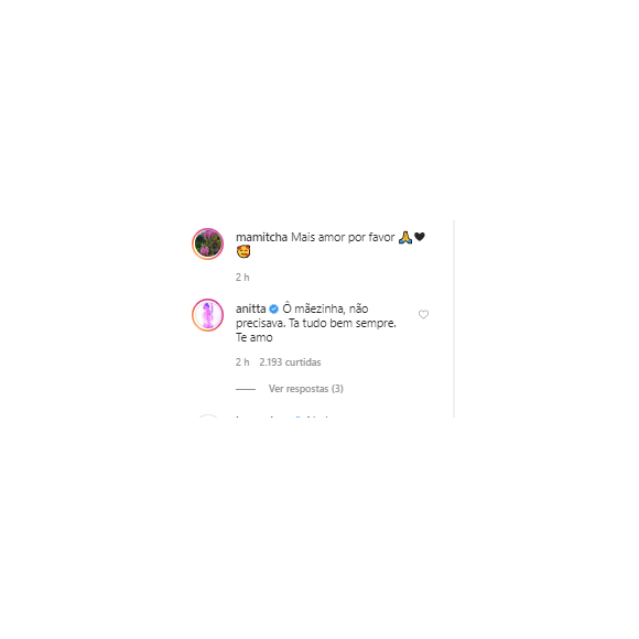 Anitta reage a vídeo da mãe, Miriam, destacando carinho entre as duas