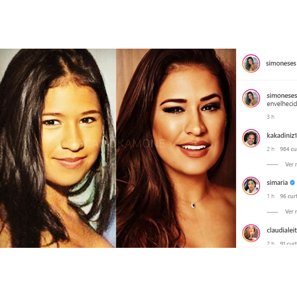 Simone posta foto no estilo 'antes e depois' e comentário do marido anima fãs