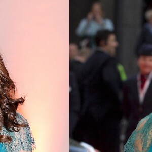 Kate Middleton repetiu look em tapete vermelho: o longo da marca Jenny foi usado em 2018 e em 2012