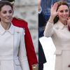 Kate Middleton surgiu com o mesmo trench coat off-white Catherine Walker em 2012 e 2016