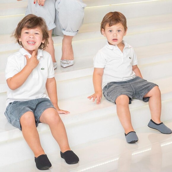 Andressa Suita e Gusttavo Lima são pais de Gabriel e Samuel, de 3 e quase 2 anos, respectivamente