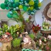 Decoração da festa de Joaquim, filho de Camilla Camargo e Leonardo Lessa, foi inspirada na selva