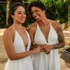 Cristiane Rozeira e a mulher, Ana Paula Garcia, realizaram casamento em Ilha Bela, no litoral norte de São Paulo, em 15 de julho de 2020