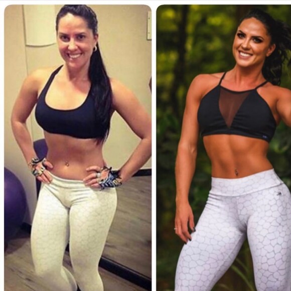 Graciele Lacerda compara corpo em foto no estilo antes e depois