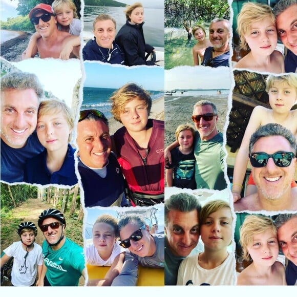 Luciano Huck posta fotos em que aparece em diferentes momentos ao lado do filho Benício