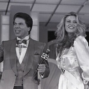 90 anos de Silvio Santos. Na foto apresentador em 1985 no 'Miss Brasil'