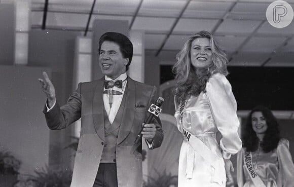 90 anos de Silvio Santos. Na foto apresentador em 1985 no 'Miss Brasil'