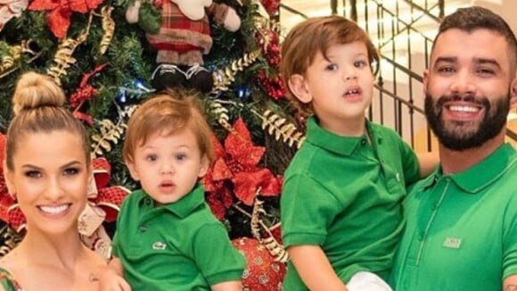 Filhos de Gusttavo Lima encantam em foto da mãe, Andressa Suita, no Natal