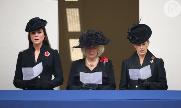 Kate Middleton acompanha a cerimônia que relembrou o centenário da Primeira Guerra