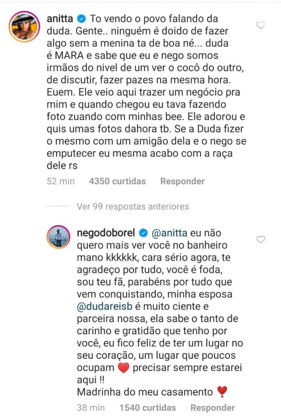 Anitta e Nego do Borel afastam polêmica por fotos sexy em outubro de 2020