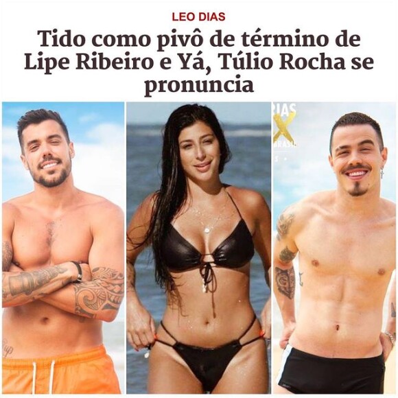 Túlio Rocha nega ser pivô da separação de Lipe Ribeiro com Yá Burihan