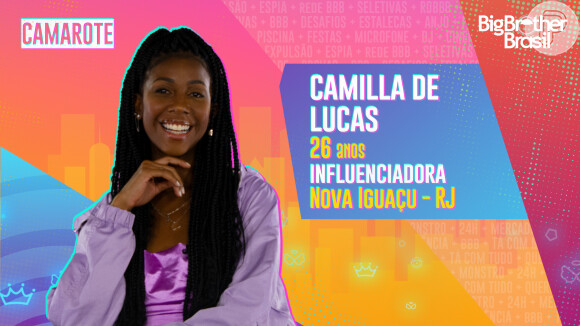 A influencer Camilla de Lucas é participante do 'Big Brother Brasil 21'