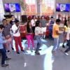 Fátima Bernardes faz coreografia da 'Dança da cordinha' com o grupo É o Tchan no 'Encontro'