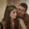 Na novela 'Gênesis', Harã (Ricky Tavares) tem um casamento em conflito com Reduana (Tammy Di Calafiori)
