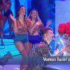 Lucas Lucco se apresenta no palco do 'Domingão do Faustão' e surpreende a bailarina Ana Paula Guedes com um buquê de flores vermelhas