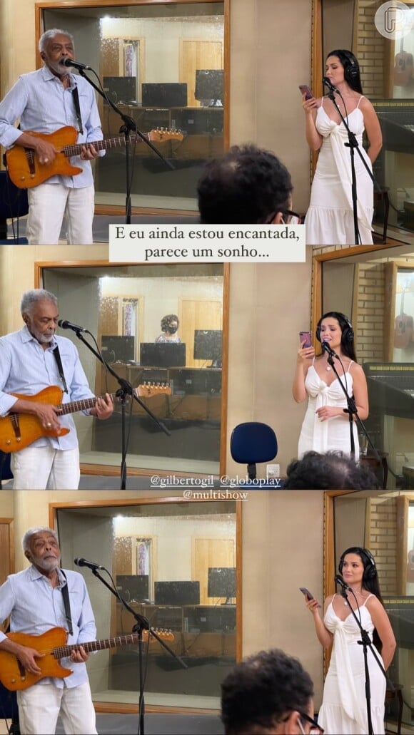 Juliette surge em fotos de ensaio cantando com Gilberto Gil