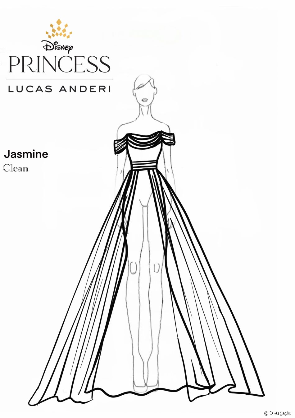 Versão Clean do vestido de noiva Jasmine, de Lucas Anderi
